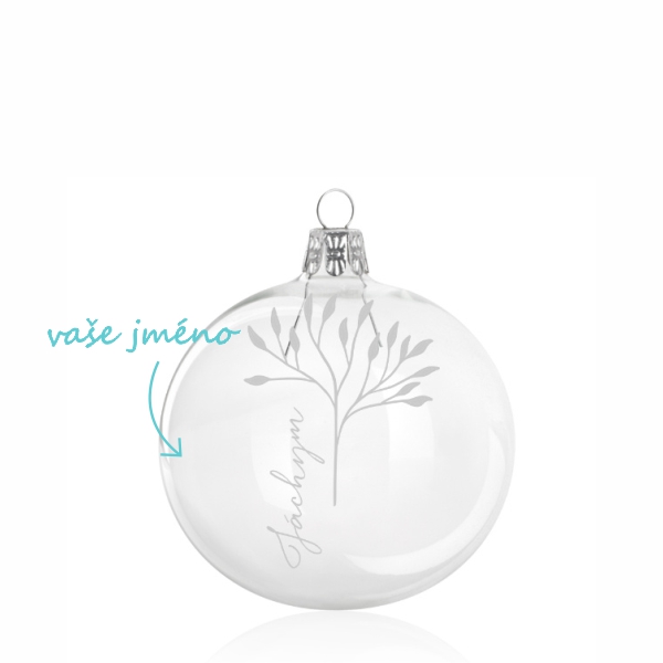 Pískovaná baňka Strom se jménem 8 cm