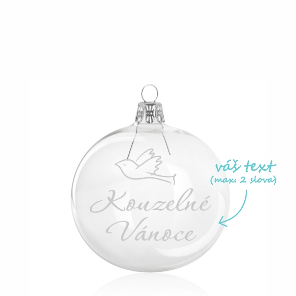 Pískovaná baňka Kouzelné Vánoce 8 cm