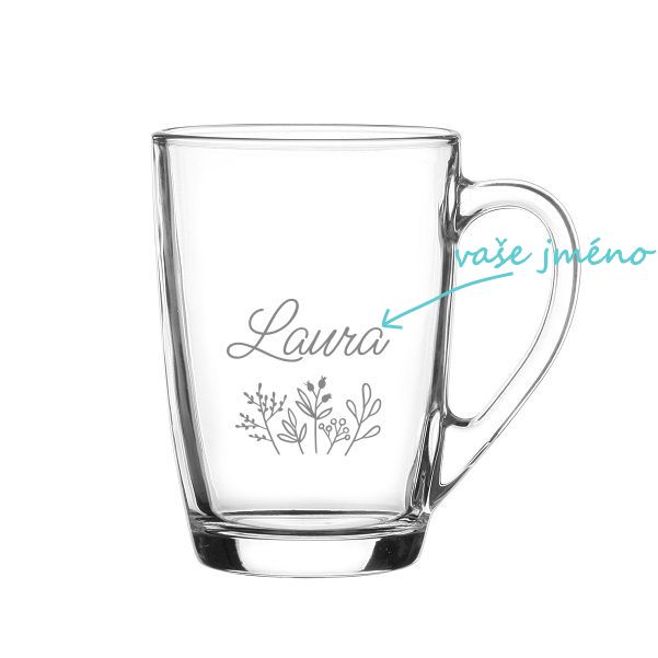 Personalizovaný hrnek s rostlinkami a jménem 300 ml