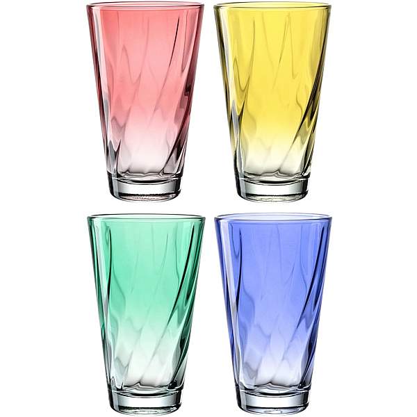 Levně Leonardo sklenice barevné Twist 300 ml 4 ks