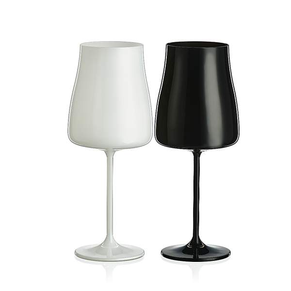 Levně Crystalex Sklenice na víno Black White 400 ml 2 ks