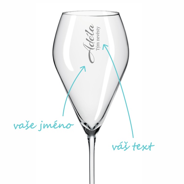 Pískovaná sklenička na prosecco Universal
