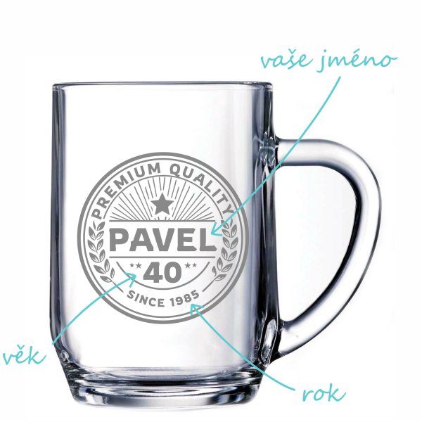 Pískovaný půllitr na pivo Premium quality
