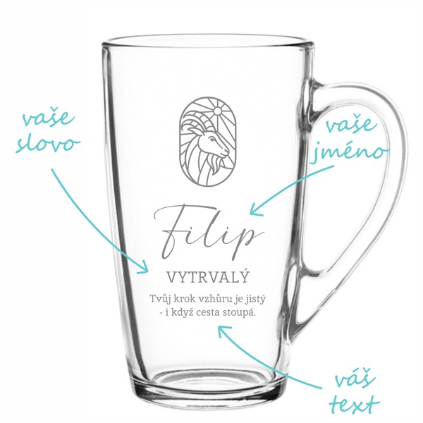 Pískovaný hrnek znamení Kozoroha