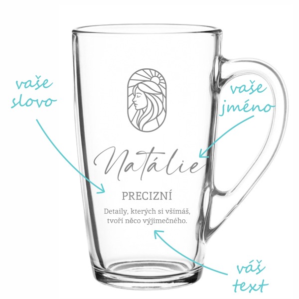 Pískovaný hrnek znamení Panny