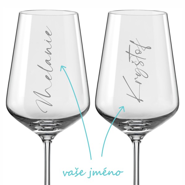 Personalizované sklenice na víno Calligraphy 2 ks