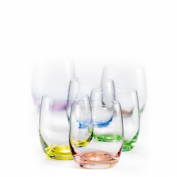 Levně Crystalex Barevné skleničky Club Rainbow 300 ml, 6 ks