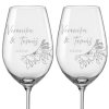 Svatební skleničky na víno Svatební kytice, 2ks