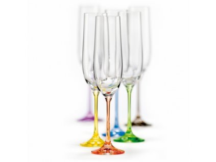 Crystalex Sklenice na sekt sampanske VIOLA Rainbow 190 ml