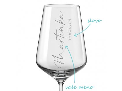 svatebni sklenicka na vino calligraphy style sk