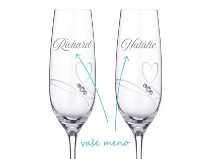 sklenice na sekt k vyroci diamante romance sk