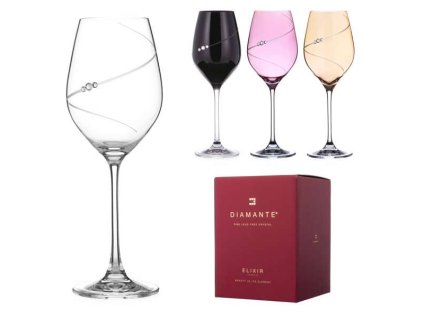Diamante Silhouette Selection barevné sklenice na víno broušené zdobené krystaly Swarovski 360 ml 4 ks