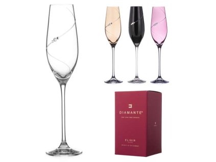 Diamante Silhouette Selection barevné sklenice na sekt broušené zdobené krystaly Swarovski 210 ml 4 ks