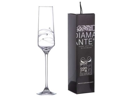 Diamante Spiral Swarovski brousena sklenice na sekt zdobena krystaly 190 ml
