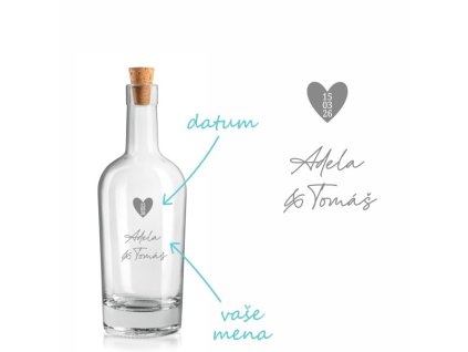 piskovana lahev IMPERIALE datum v srdci 0,5 l sk