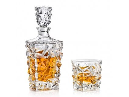 Bohemia Jihlava Glacier whisky set křišťálové sklo