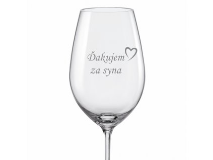 svatebni sklenicka na vino dekuji za syna sk