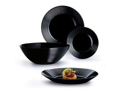 luminarc harena souprava cernych taliru