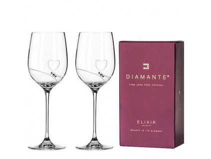 Diamante Sklenice na vino Romance 450ml 2ks