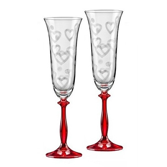 Crystalex Poháre na šumivé víno Angela 1LOVE 190 ml, 2 ks