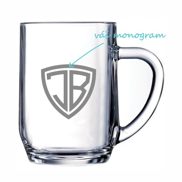 Pieskovaný polliter na pivo Monogram Shield