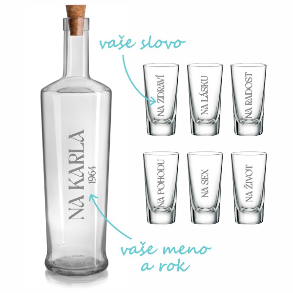 Pieskovaný set na slivovici Olea Piede (1+6)