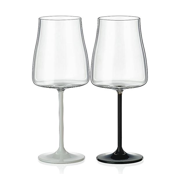 Crystalex Pohár Black White stems 400 ml 2 ks