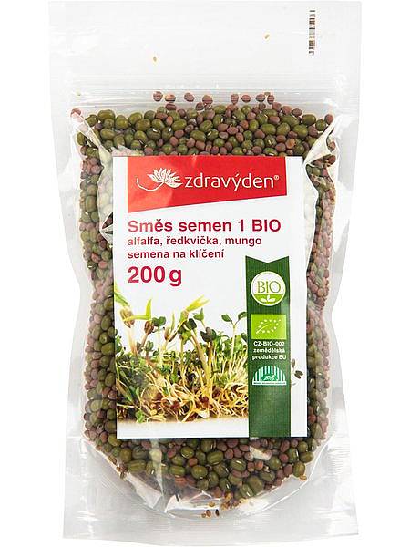 Zdravý deň BIO zmes semien na klíčenie - alfalfa, reďkovka, mungo 200g