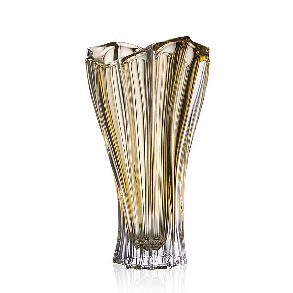 Aurum Crystal váza Platnica amber 320 mm
