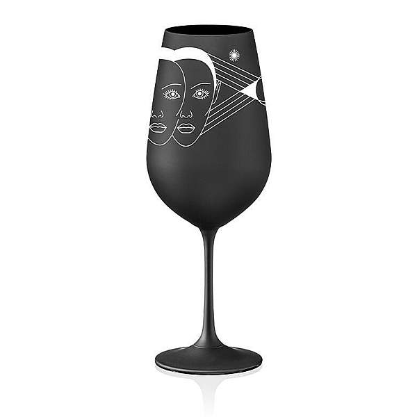 Crystalex pohár Zverokruhy Blíženci čierna 550 ml