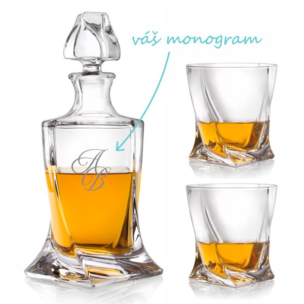 Pieskovaný whisky set Hermés (1+2)