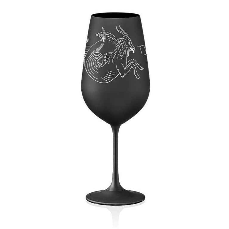 Crystalex pohár Zverokruhy Kozorožec čierna 550 ml