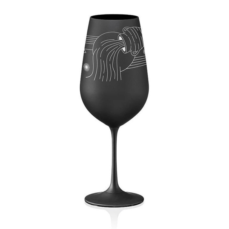 Crystalex pohár Zverokruhy Vodnár čierna 550 ml