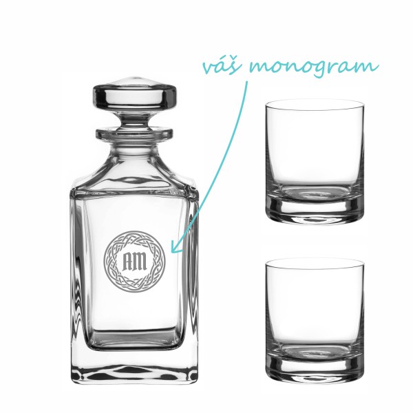 Pieskovaný whisky set Ares (1+2)