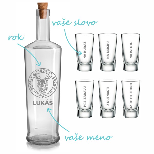 Pieskovaný set na slivovici Divoký ročník (1+6)