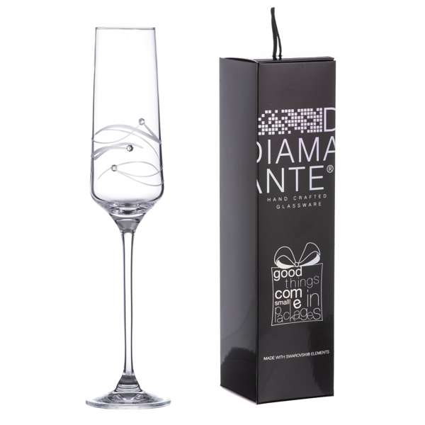 Diamante Spiral Swarovski poháre na sekt 190 ml