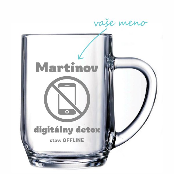 Pieskovaný polliter na pivo Digitálny detox