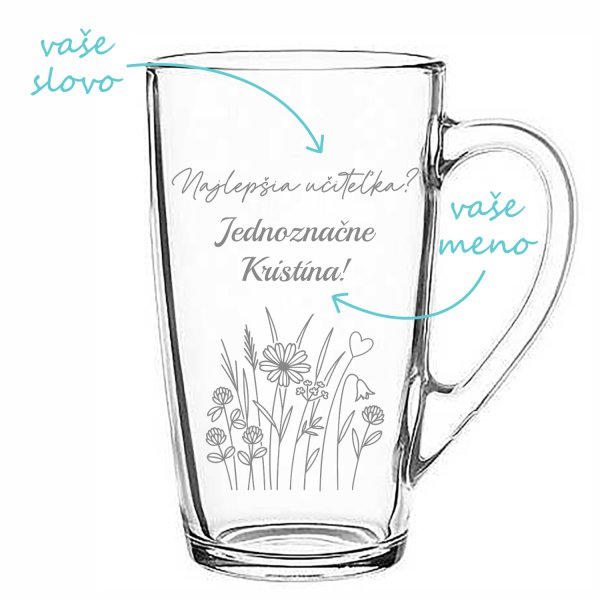 Pieskovaný hrnček Najlepšia učiteľka