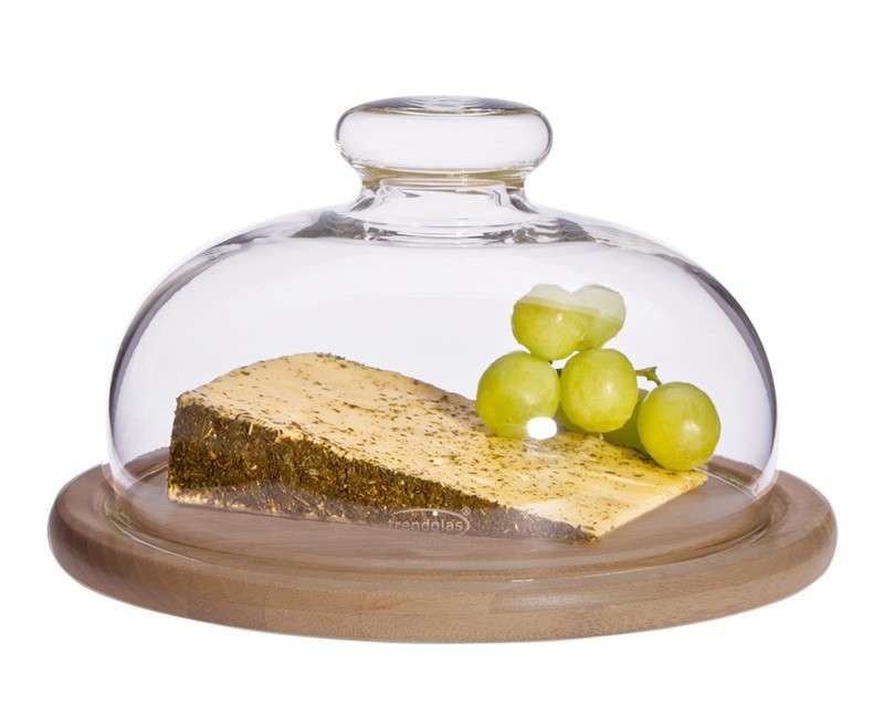 Trendglas Jena poklop s bambusovým tanierom Cheese Dome 21 cm