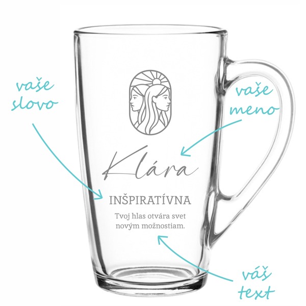 Pieskovaný hrnček znamenia Blížencov