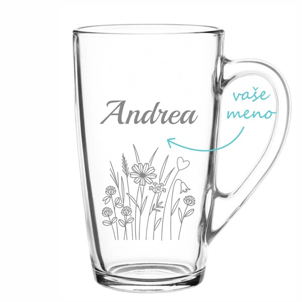 Personalizovaný hrnček s lúčnymi kvetmi a menom