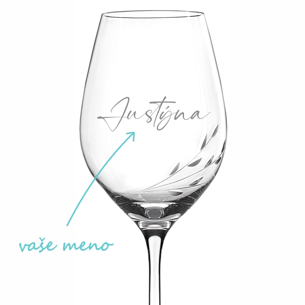 Pieskovaný pohár na víno Brúsená vetvička