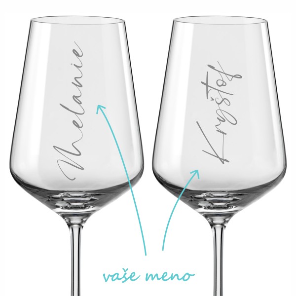 Poháre na víno k výročiu Calligraphy style 2 ks