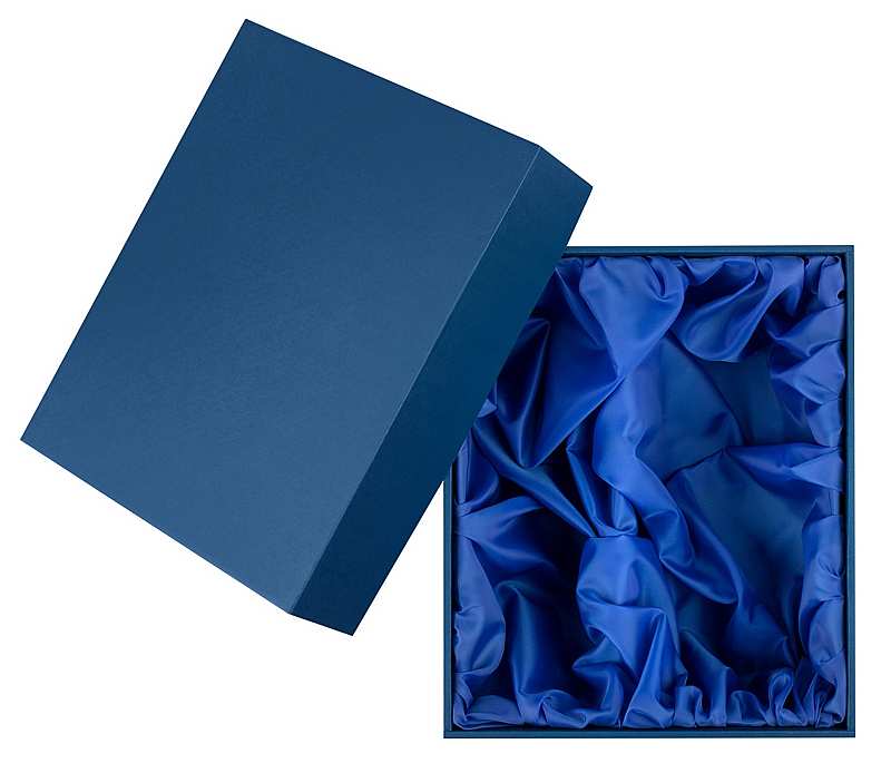 Darčeková krabička na mieru na 2 poháre Výstielka: modrý satén