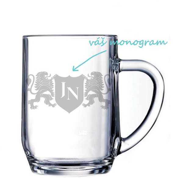 Pieskovaný polliter na pivo Monogram Lions