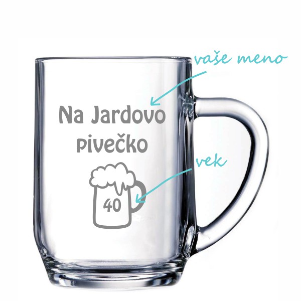 Pieskovaný polliter na pivo Na Jardovo pivečko