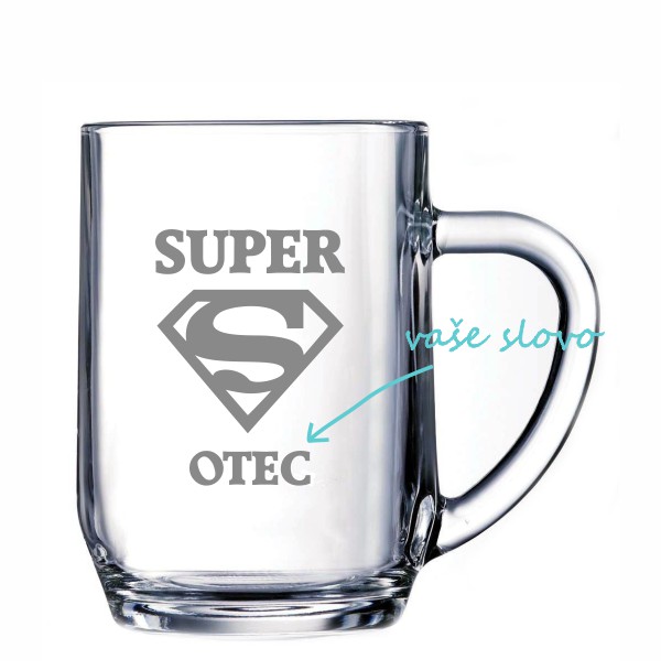 Pieskovaný polliter na pivo Super otec s úpravou