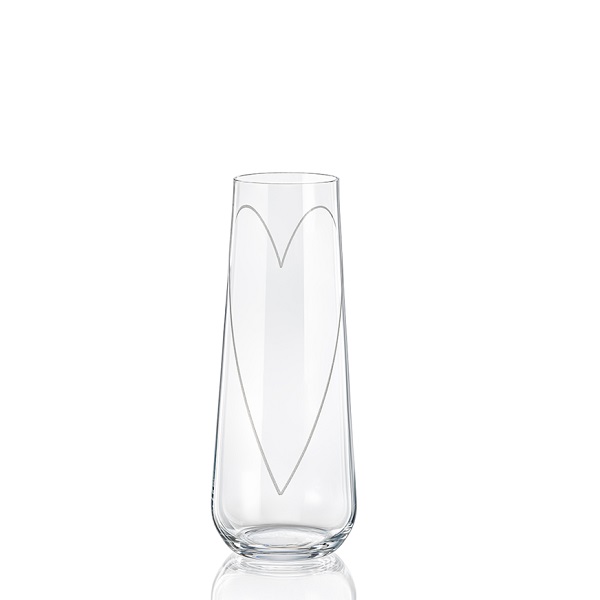 Crystalex GLASS HEART poháre na prosecco 250 ml, 2 ks
