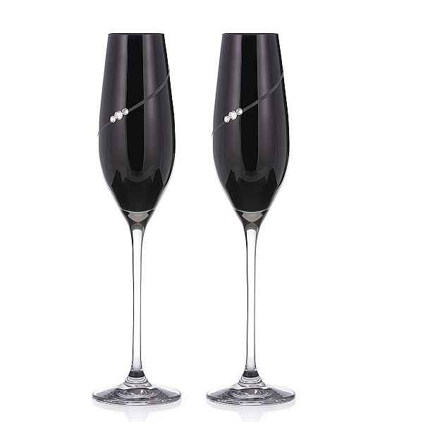 Diamante Sihouette black poháre na sekt 210 ml, 2 ks