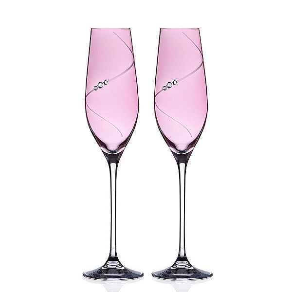 Diamante Silhouette Pink poháre na sekt 210 ml, 2 ks